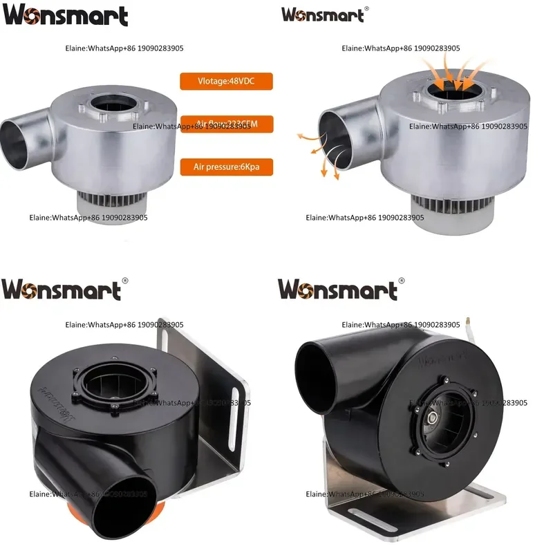 155mm Diameter 48v Blower 460m3/h air Flow Brushless DC Industrial Centrifugal Blower Fan Hot air Blower