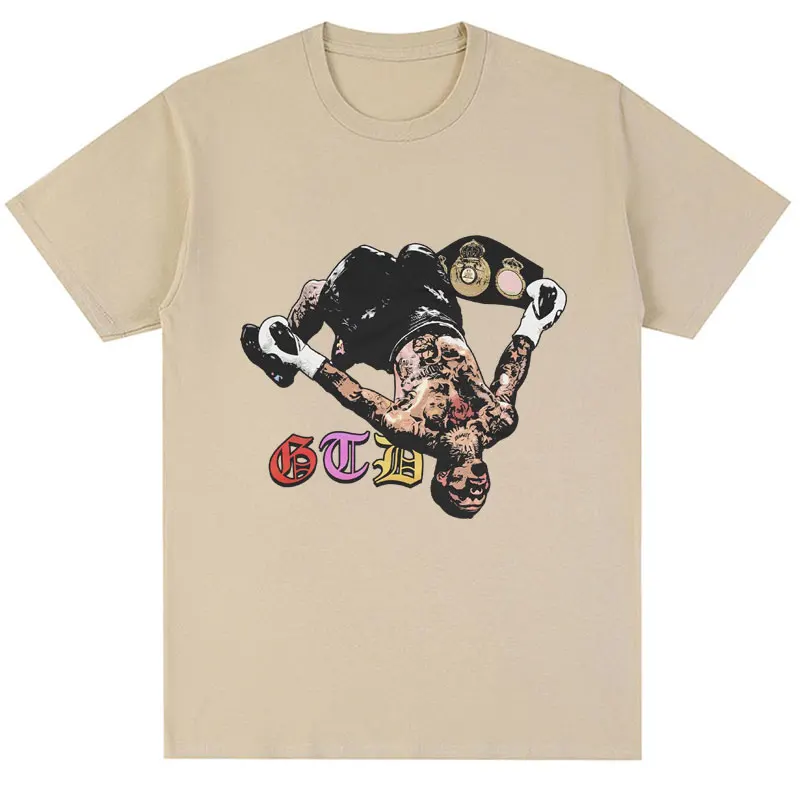 Tank Gervonta Davis Print Vintage T Shirt Men Women Boxing Oversized T Shirts 100% Cotton Classic Short Sleeve Streetwear Male