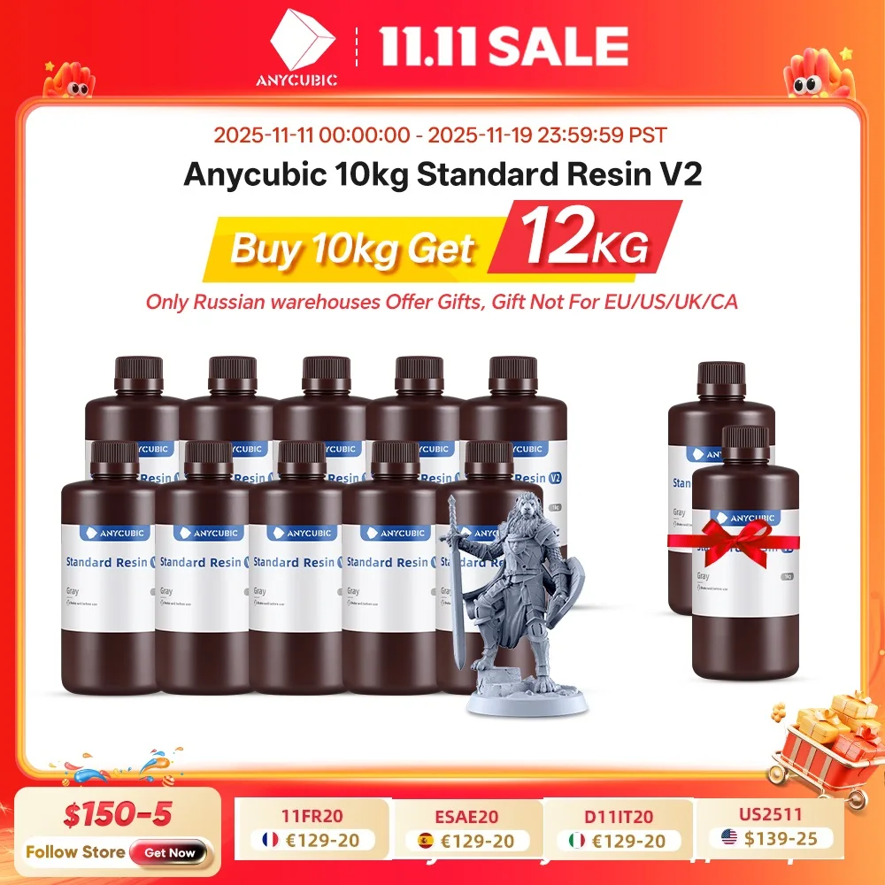 ANYCUBIC Standaard Hars V2 405nm UV Hars Voor 3D Printer Afdrukken Hars Voor LCD 3D Printer Mono M5s Mono X 6Ks Hars 10kg