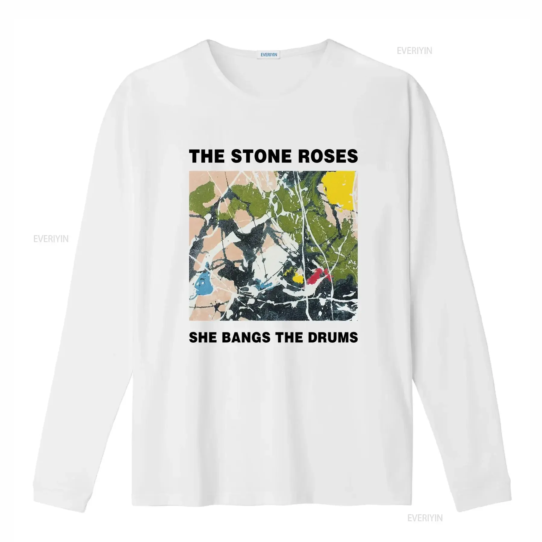 New THE STONE ROSES SHE BANGS DRUMS Art Print T Shirt for Fans S 5XL DN135 vintage Washed Unisex Top For Everyday Wear