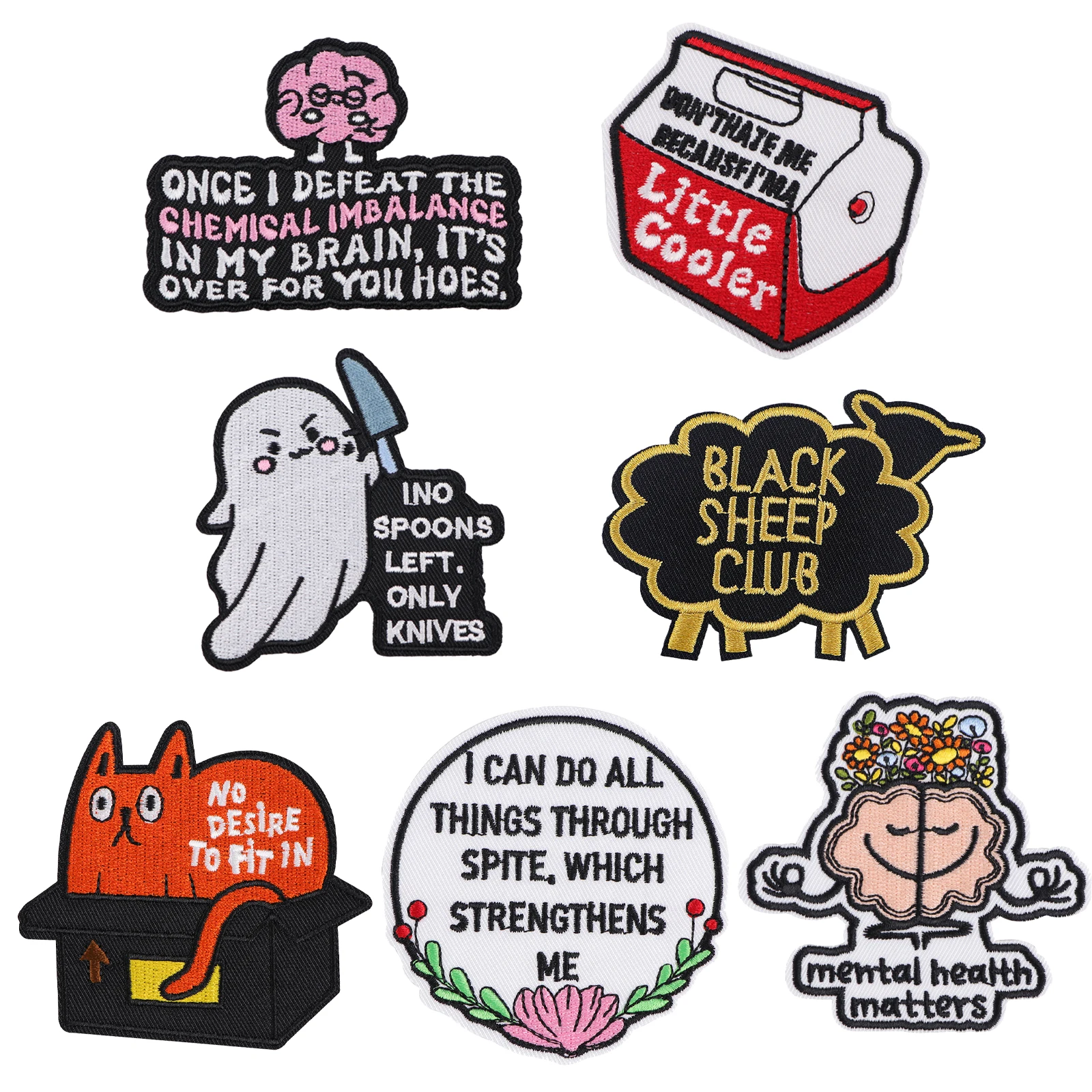 Animals Quotations  Embroidered Patches For Clothing DIY Iron on Patches For Clothes Cartoon Patch Stickers Accessory Gifts