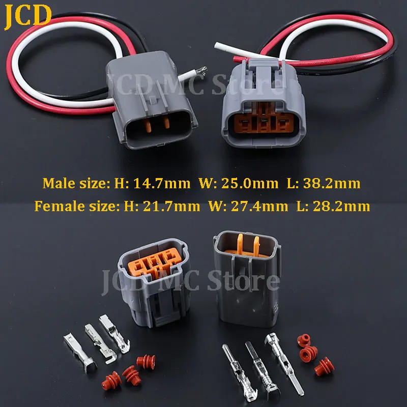 1Set 3 Pin 6195-0009 6195-0012 DL 090 Waterproof Sensor Connector For Mazda RX8 Ignition Coil 3Pin Socket Connector With Wires