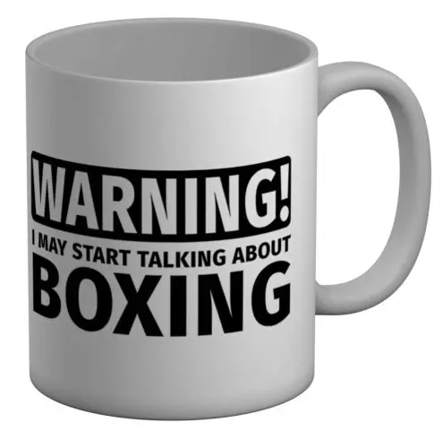 Warning May Start Talking about Boxing White 11oz Mug Cup Gift