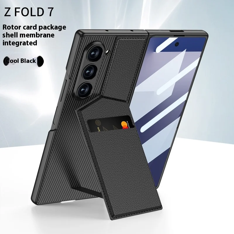 

Card Bag Case For Samsung Galaxy Z Fold 7 Magnetic Card Pocket Bracket Cover