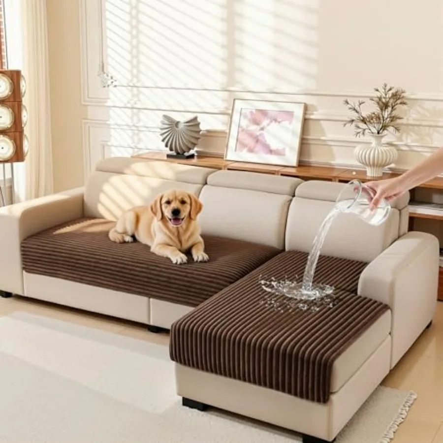 

100% Waterproof Sectional Couch Covers 2 Pieces Pet Friendly Washable Couch Covers for Sectional Sofa Non Slip Dogs Couch Cover