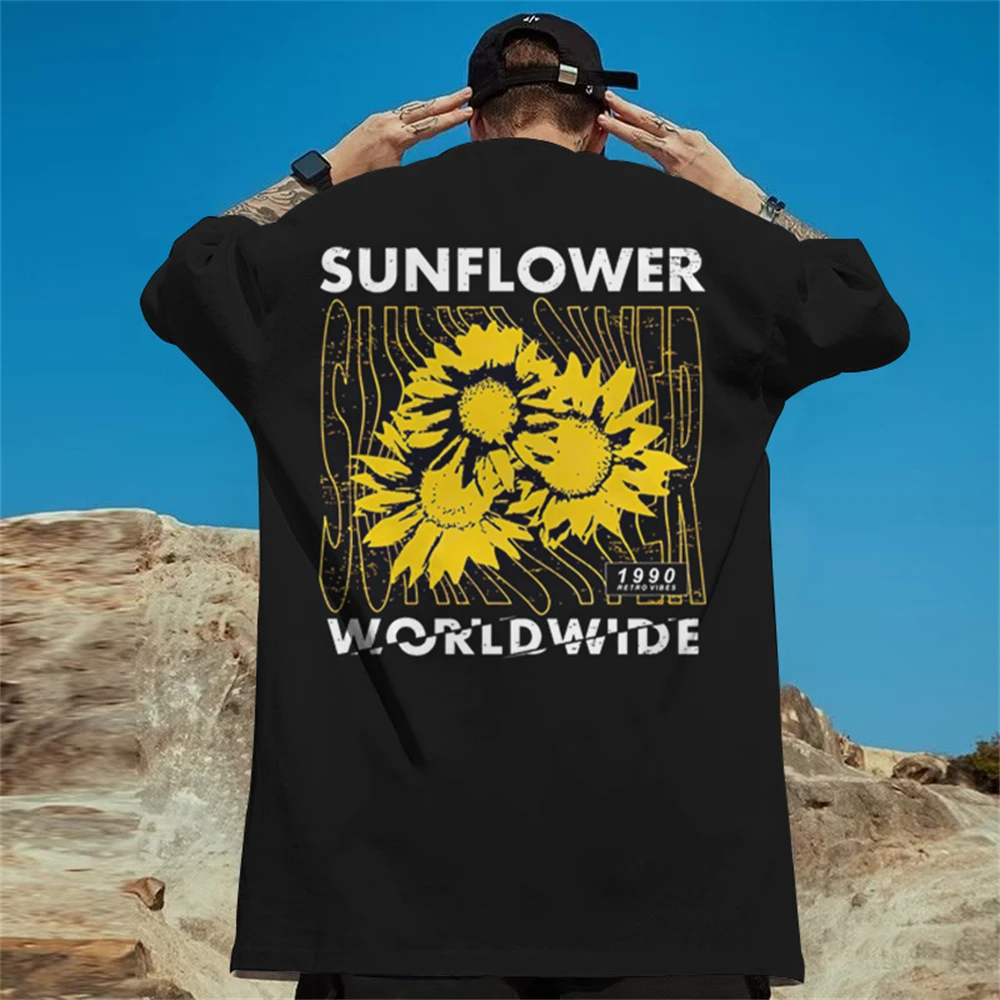 3d Daisy Print Heren T-Shirt Nieuwe Trend Korte Mouw T-Shirt Voor Heren Zomer Casual Tees Oversized Street Hiphop Man Kleding Tops