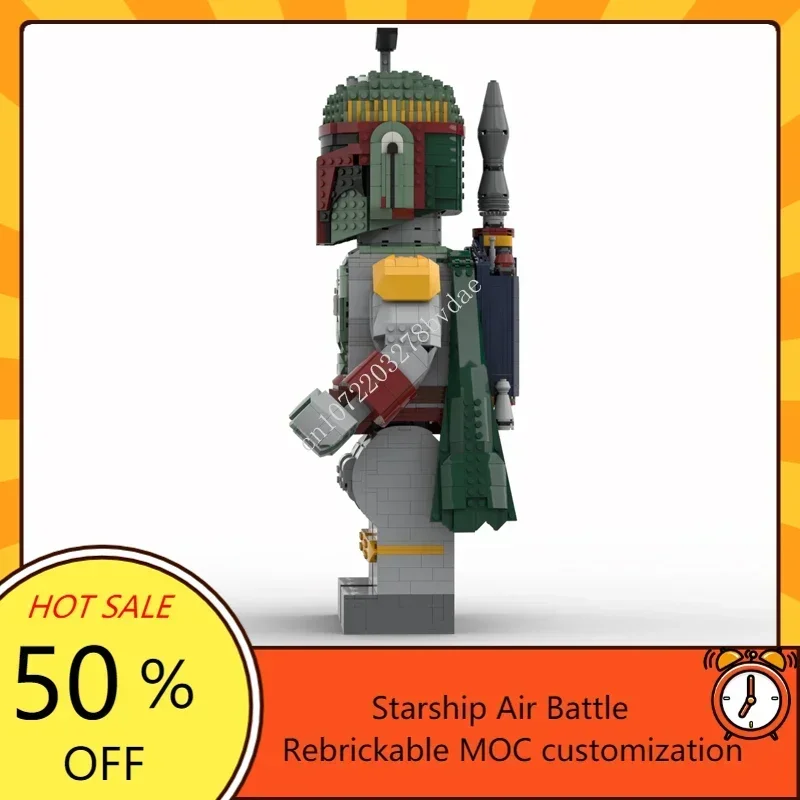 Décennie s de construction de la série Boba Fett pour enfants, casques de combat spatial, modèle de méga figurine, briques technologiques, jouets d'assemblage créatifs, cadeaux MOC