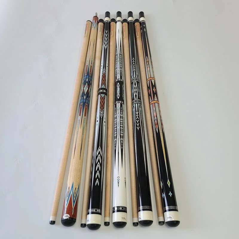 Top Selling Custom logo Billiard Pool Cue 142cm Length 12mm Tip Size Radial Pin Decal Design Maple Wood Carom Cues 3 Cushion Cue