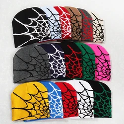 Gorros de punto con bordado de araña de dibujos animados para mujer, gorro de lana suave, gorro de invierno, nuevo