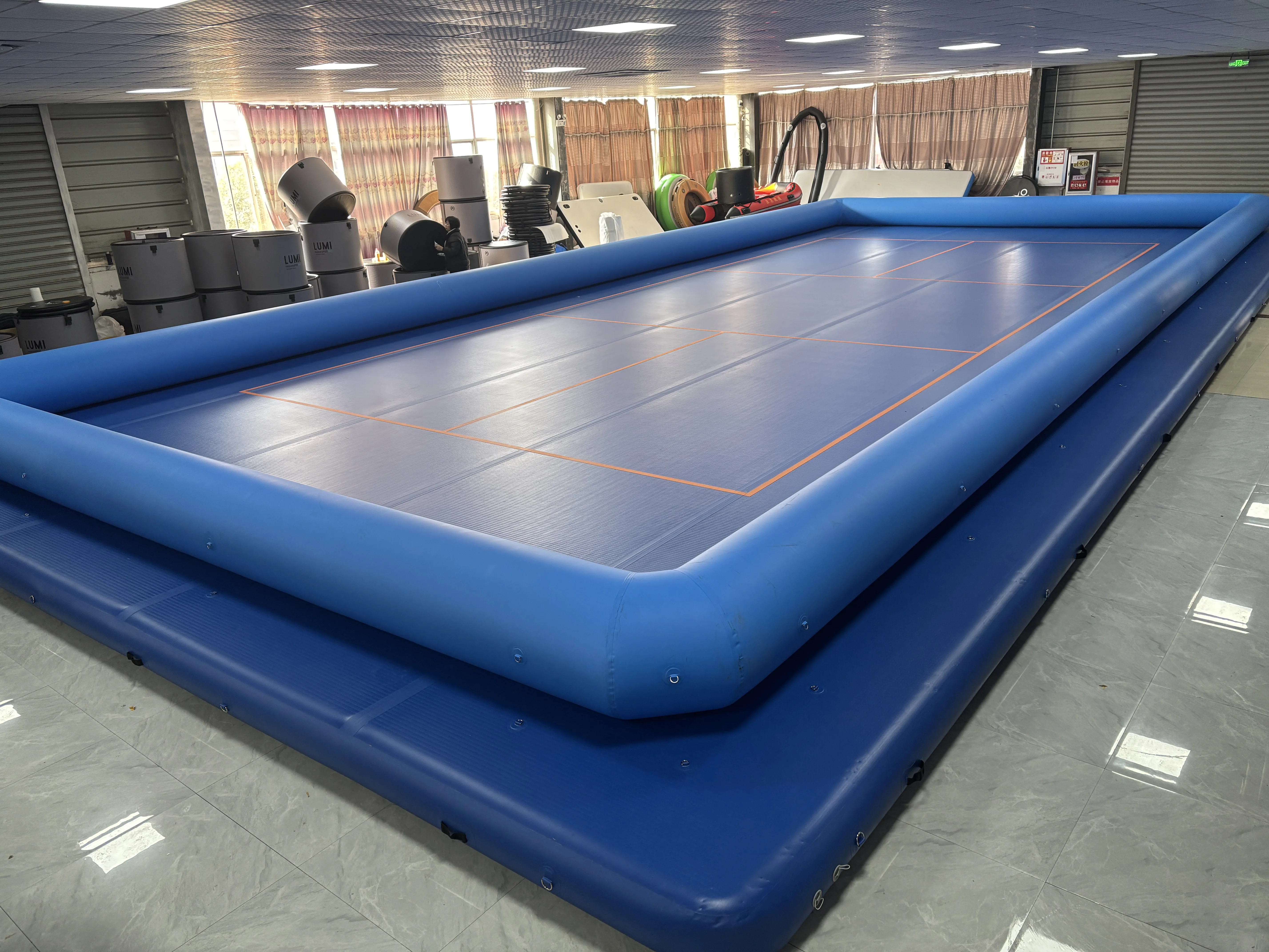 Water Inflatable Badminton Court Fun Floating Island Inflatable Water Sport Platform Inflatable Pickleball Court