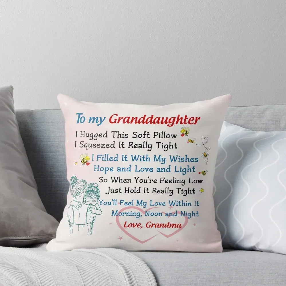 Love Granddaughter Pillow From Grandma I Hug This Soft Pillow Throw Pillow Christmas Pillows Sofa Cover