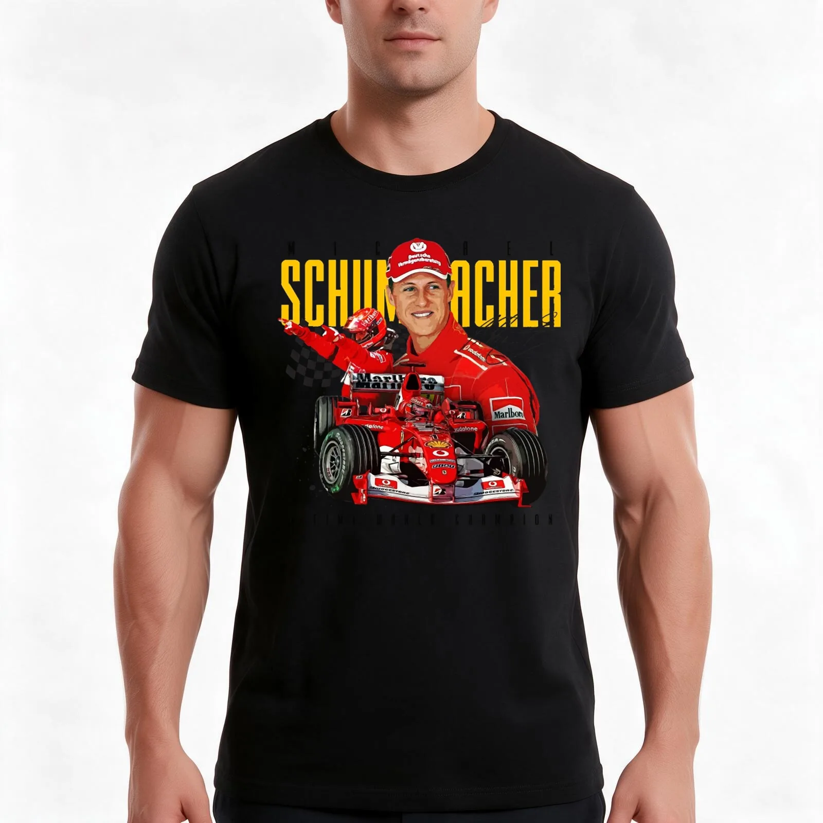 Mícháél Schúmáchér T-Shirt Summer Casual Cotton Tee Oversized Streetwear Tops Vintage Graphic Print Loose Fit Short Sleeve