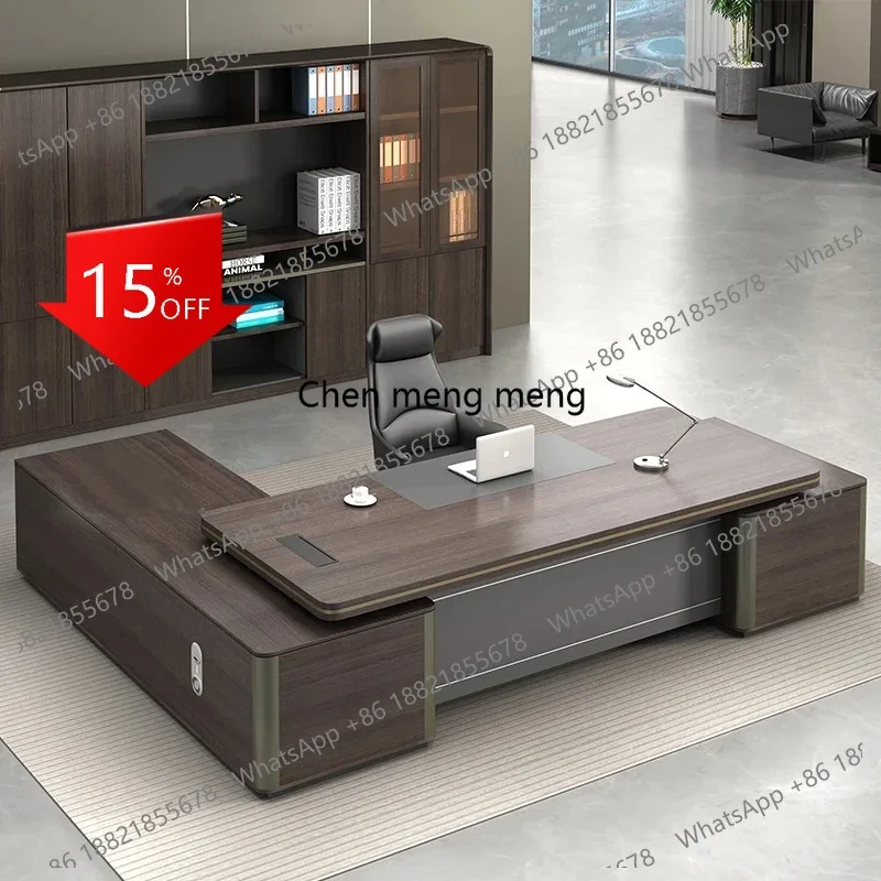 A139 Vintage Simple Boss Desk Design Modern Luxury Unusual High Quality Manager Table Reading Escritorio Oficina Office Furnitur
