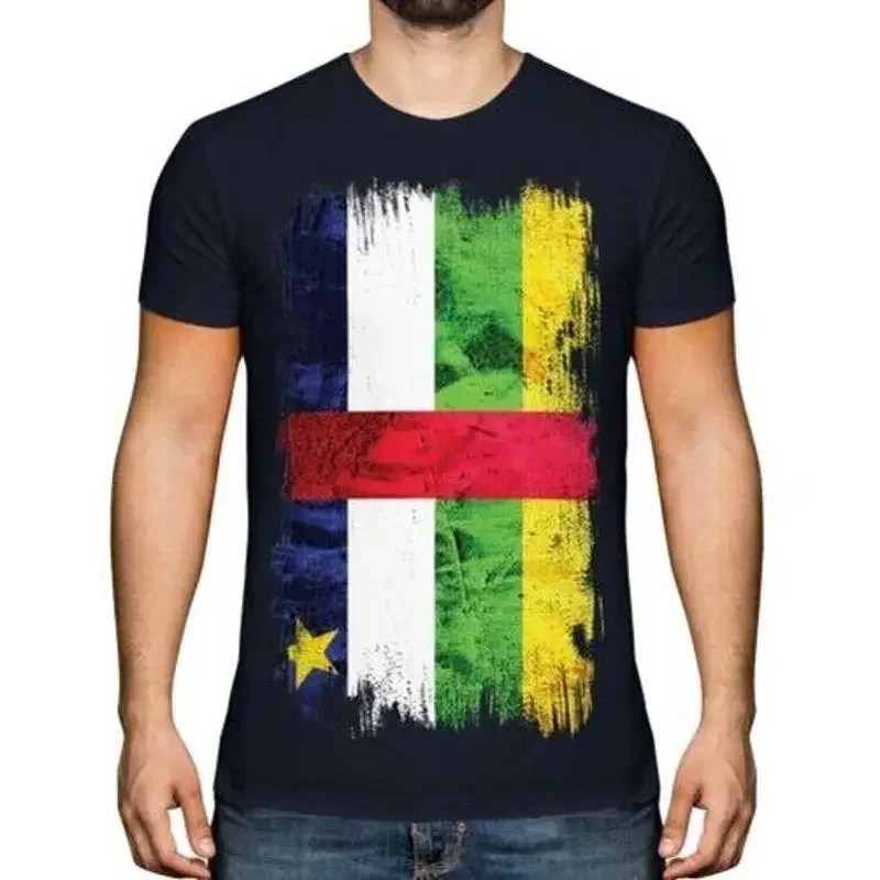 République centrafricaine Drapeau grunge T-shirt homme République