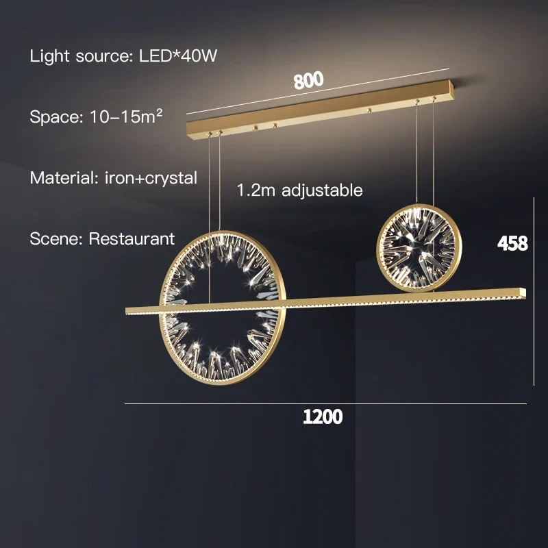 Imagem -06 - Lustre Led Moderno para Cozinha Lâmpada do Teto Ouro Acrílico Design de Cristal Luzes Pendentes Bar Sala de Estar Sala de Jantar Quarto