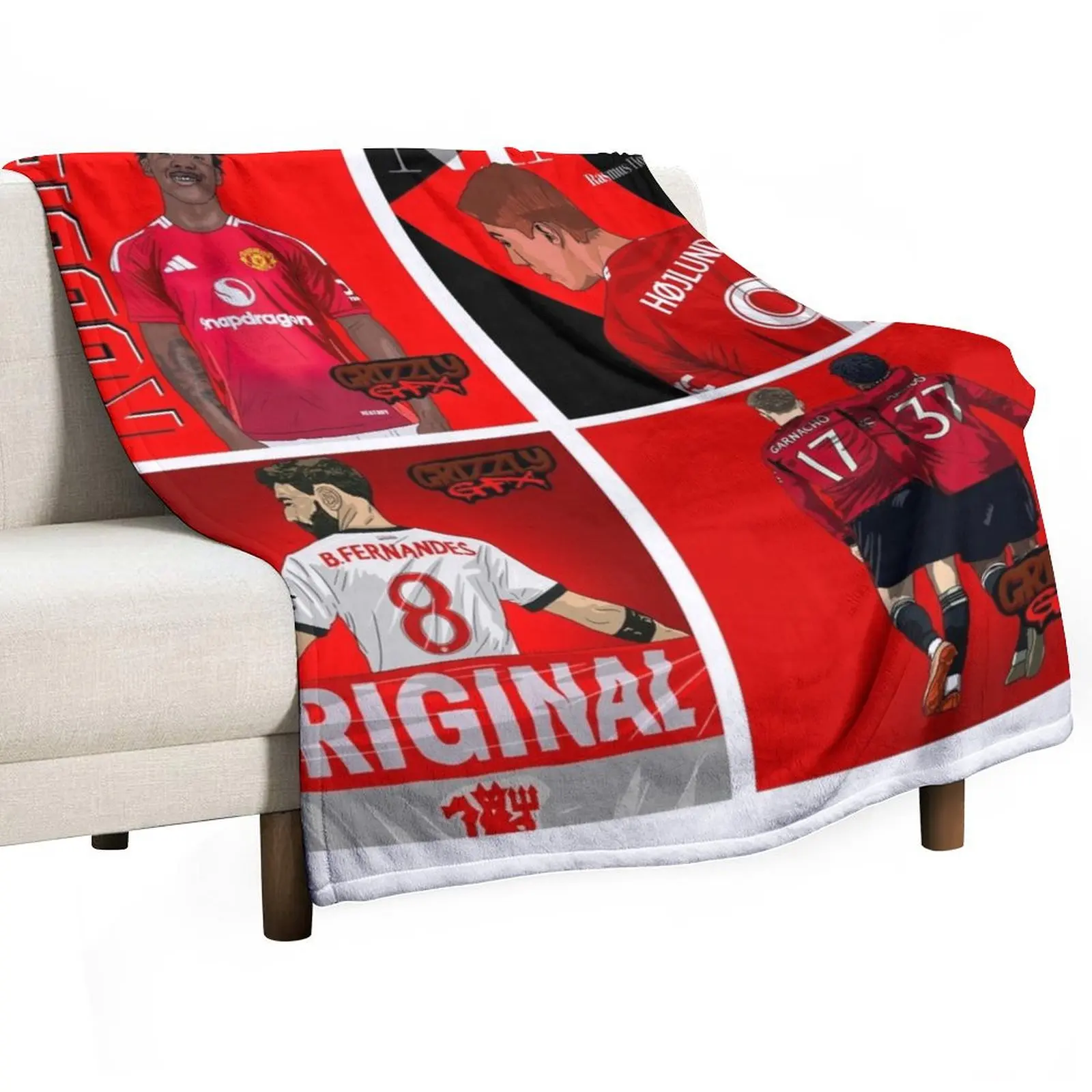 Man Utd Stars: Mainoo, Bruno, H?jlund, Garnacho Throw Blanket decorative blankets ands Thermals For Travel manga Blankets