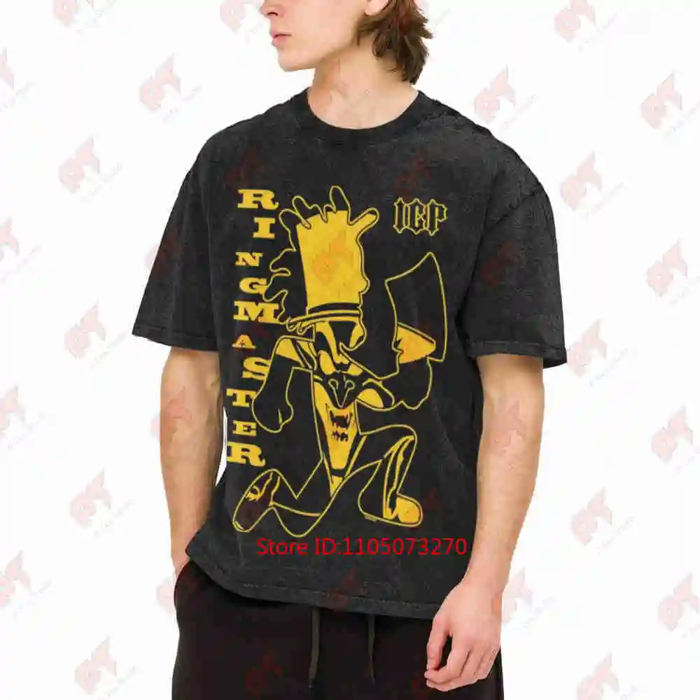 ICP Hatchet Man Ringmaster Two Tone Hip Hop Vintage Washed Tee Pure Cotton T-Shirt