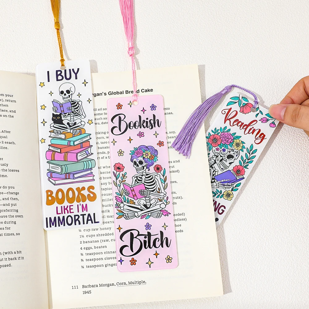 حامل صفحة الإشارات المرجعية للهالوين الشبح والهيكل العظمي للأطفال والمراهقين والكبار رائع للمكتبة المنزلية ونوادي الكتب والفصول الدراسية هدية إبداعية