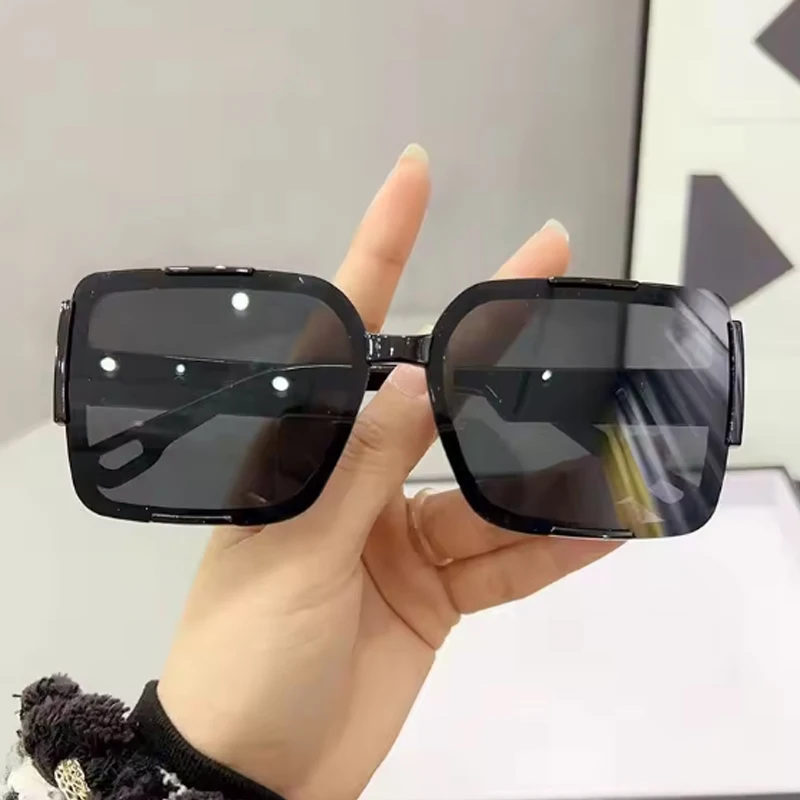 Schutzbrille 2 stücke Neue Große Rahmen Quadrat Sonnenbrille Frauen Luxus Gradient Shades Gläser Platz Stilvolle Unisex Sonnenbrille