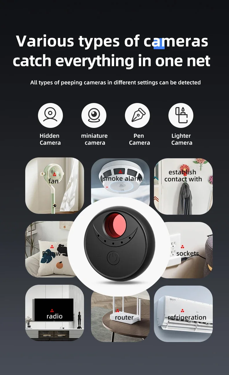 X17 Portable Multi-Purpose Infrared Anti-Peeping Camera Detector for Home, Office and Hotel Protection