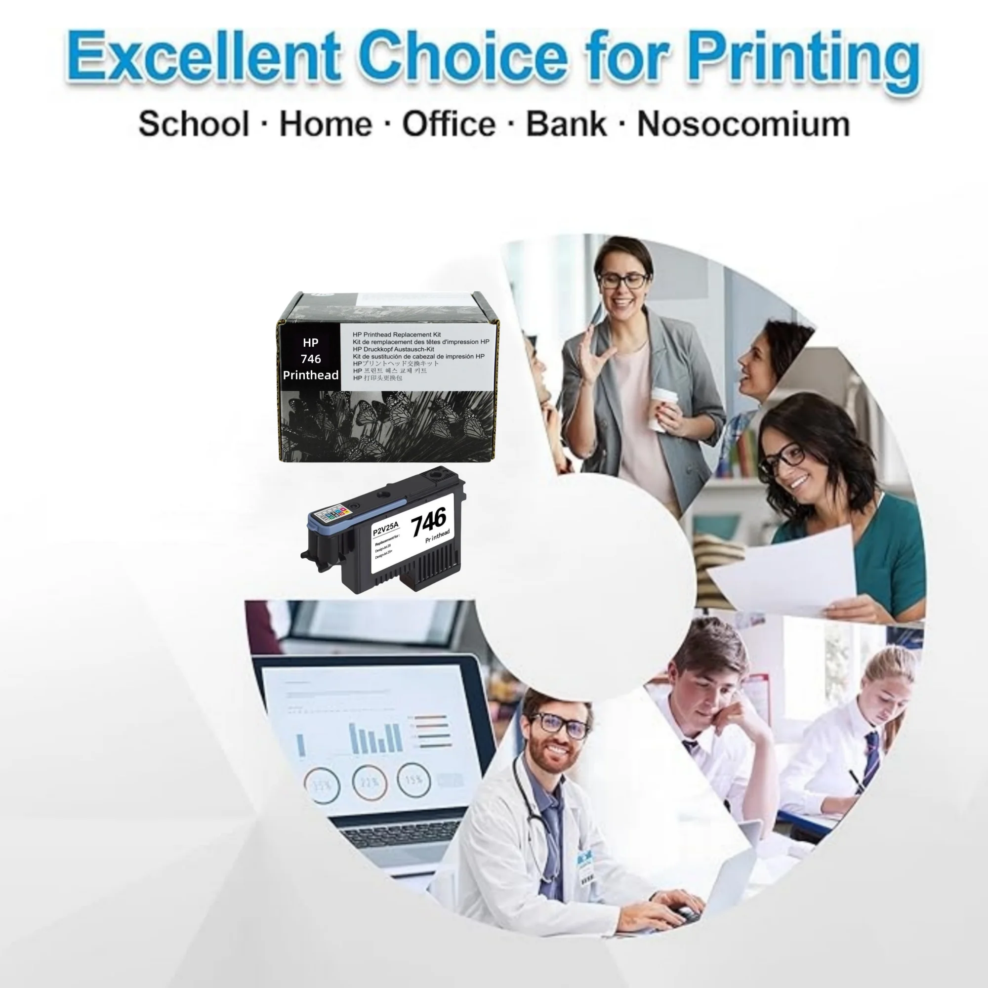 Compatible for HP 746 printhead P2V25A Z6 Z9 plotter printhead HP746  four-color universal print head