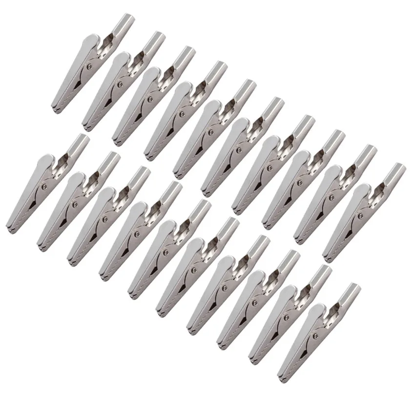 10PCS/Set Stainless Steel Single Prong Alligator Crocodile Electric Test Clips Cable Lead Screw Probe Clamps DH5