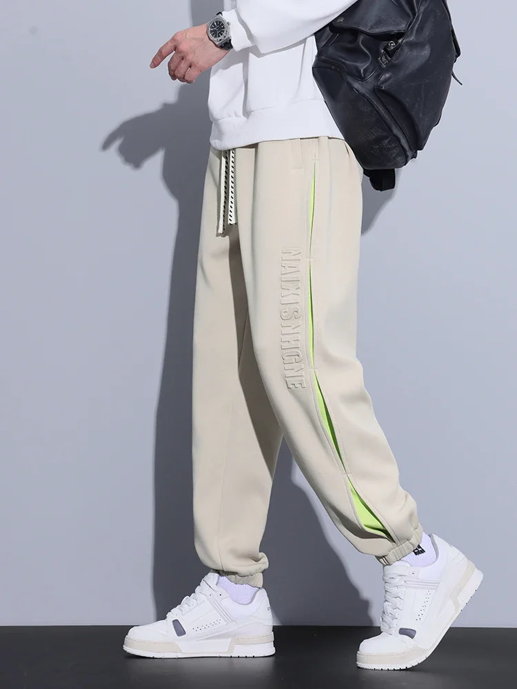 

Весенне-осенние мужские спортивные брюки, американские повседневные спортивные штаны больших размеров, новые вязаные мужские повседневные брюки, брюки для бега на открытом воздухе