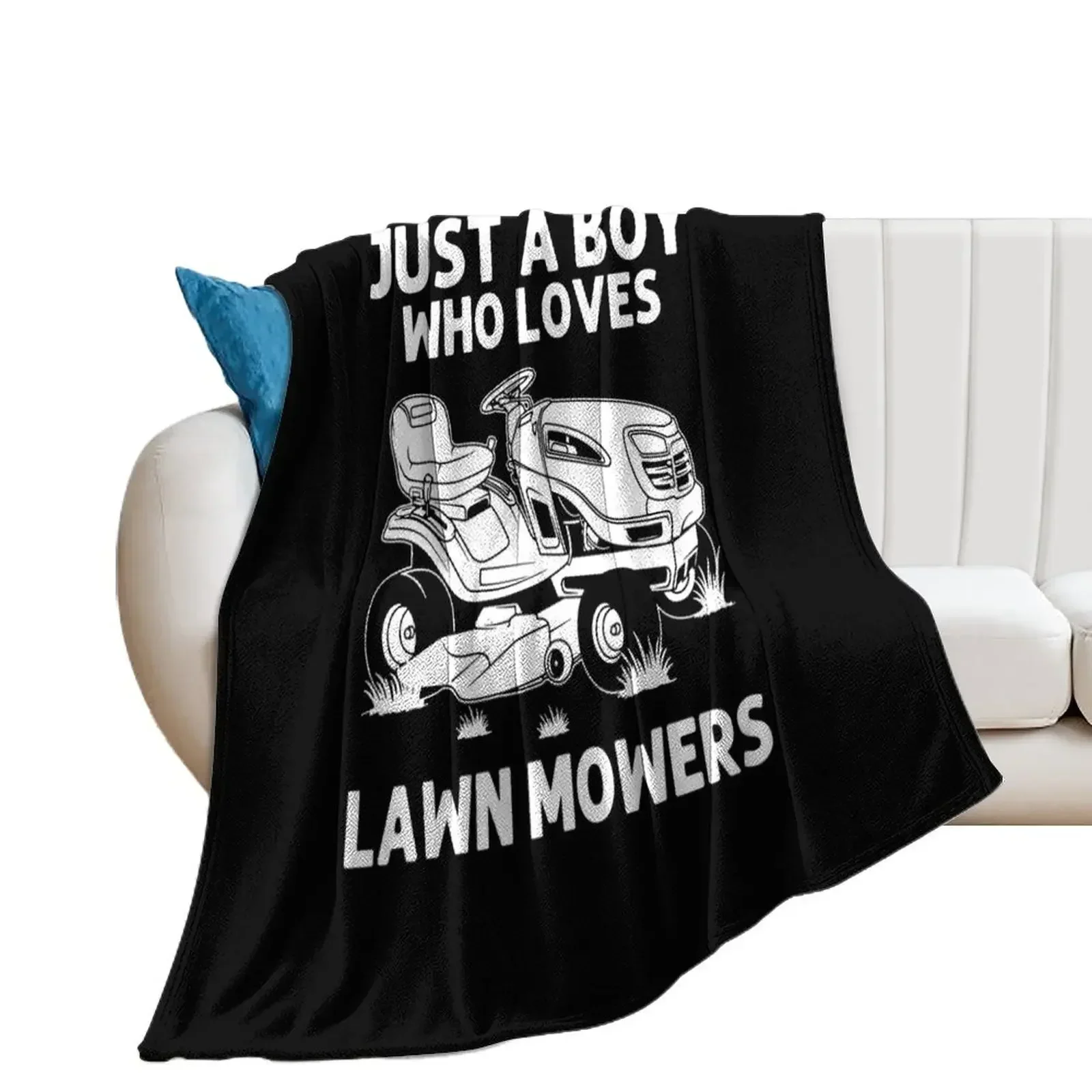 Boys Kids Lawn Mower Farm Gardening Throw Blanket Multi-Purpose Thermal Decoratives Blankets