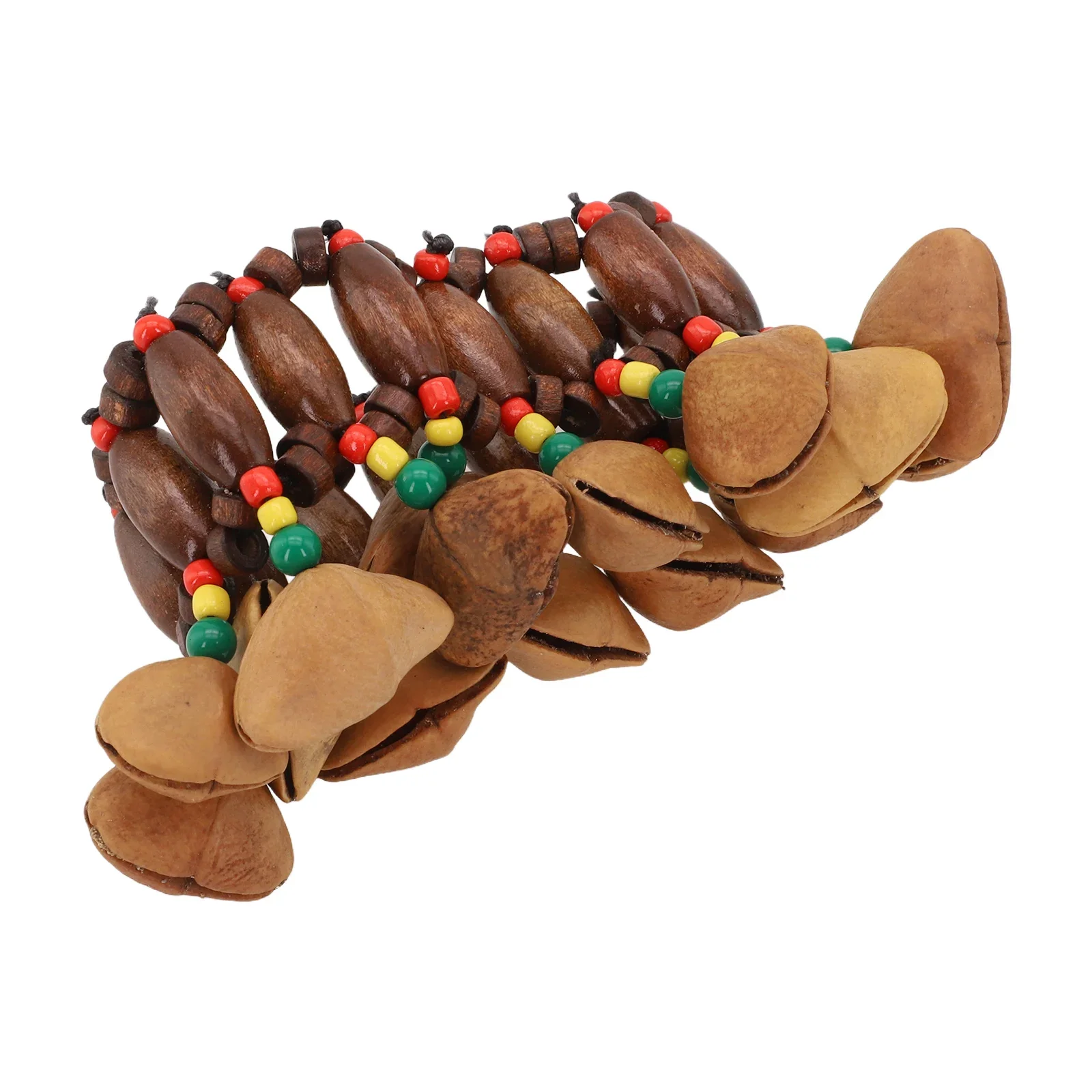 1 X African Hand Ankle Drum Percussion Instrument Nuts Shell Bracelet Rattles Shell Rattle Instrument Dora Nut Handbell