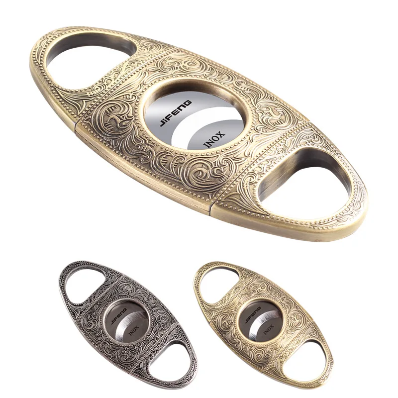 

Hot Sale Metal Cigar Cutter Opener Stainless Steel Double Blade Large Ring Guage Black PortableCigar Scissors