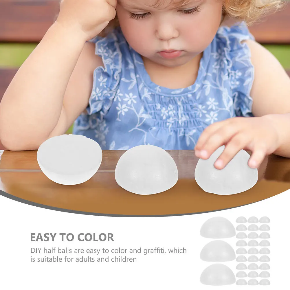 

50Pcs Half Ball Floral Foam DIY Material White Painting Craft Decoration Christmas Wedding Bouquet Accessories