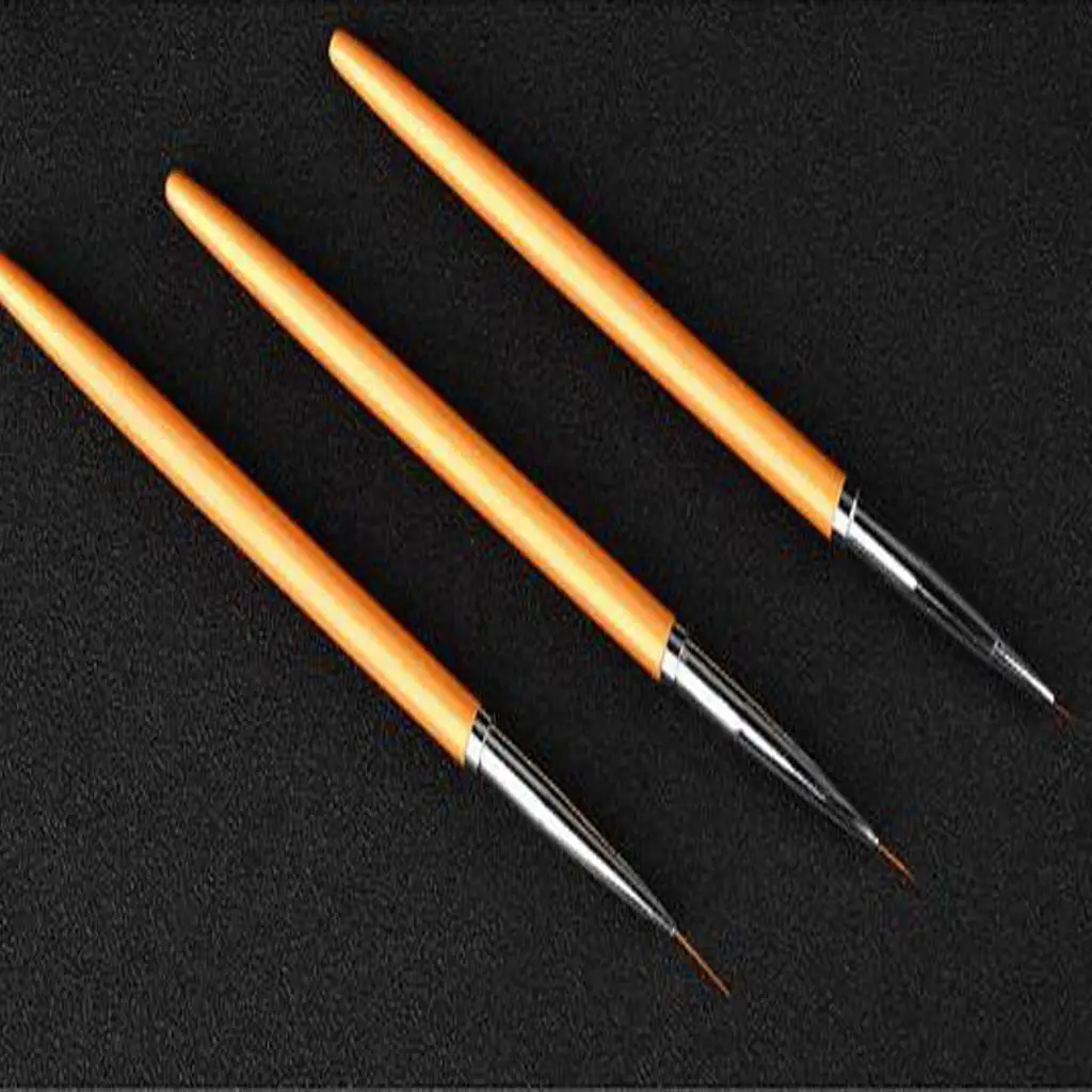 3 Stuks Nail Art Pen Borstels Franse Gel Tips Extension Builder Borstel Pennen