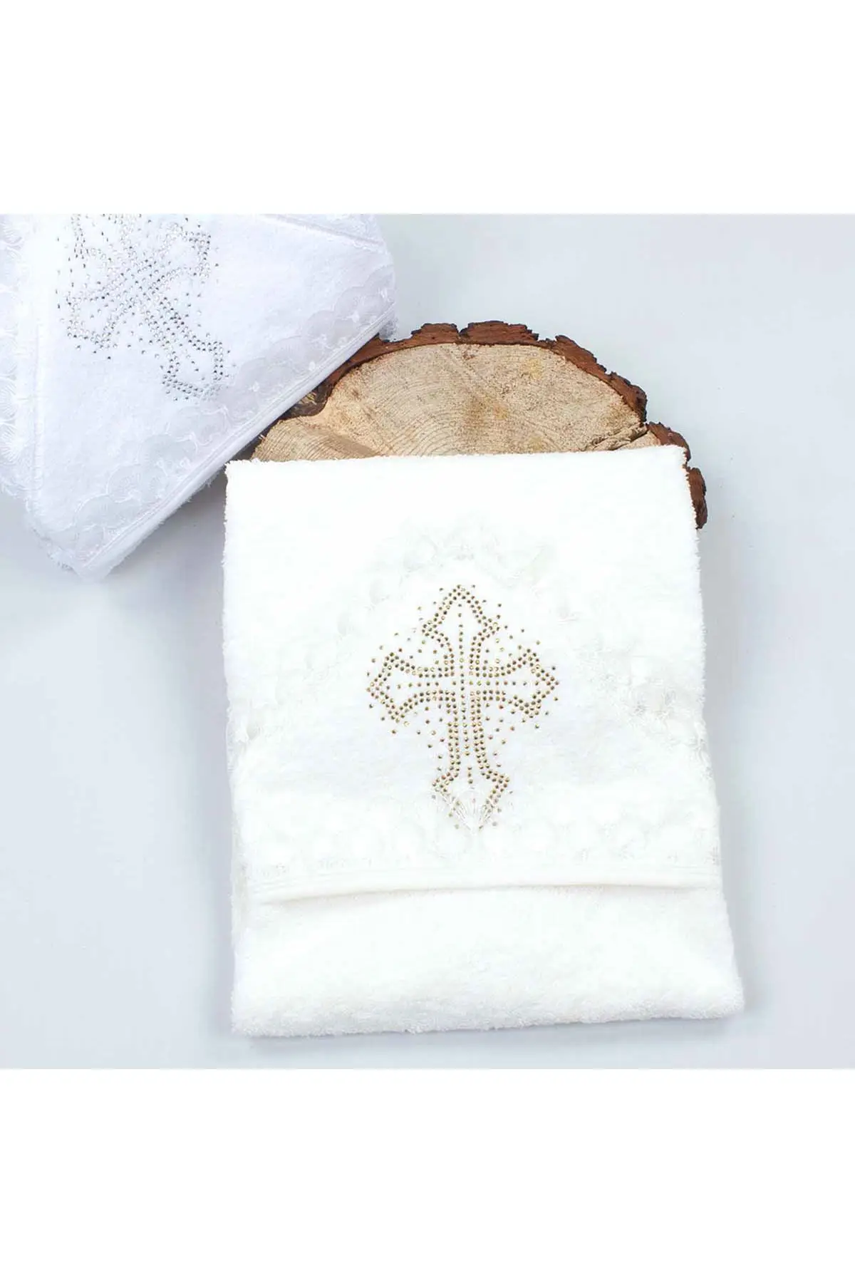 

Cream Newborn Boy Girl Baby Spiritual The Church Crucifix Rebirth Baptism Towel Cotton Hooded Drying Babies Religious Ceremony