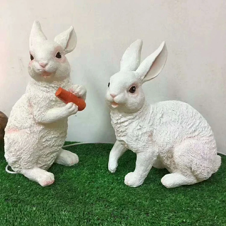 Theme Park Outdoor Landscape Decor Large Life Size Home Decor Statue Resin animals rabbit Fiberglass sculptures