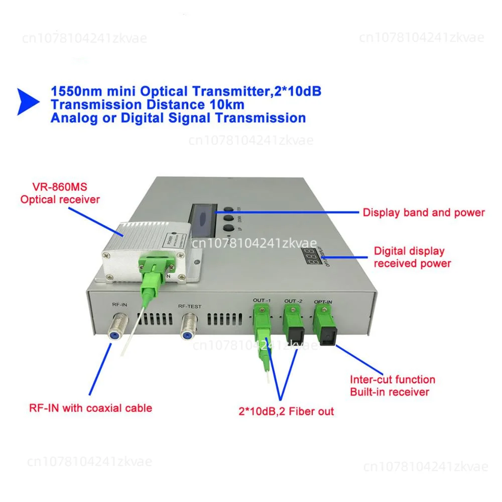 Two-way fiber optic transmitter Cable TV optical transmitter 1550nm TV optical transceiver RF transceiver