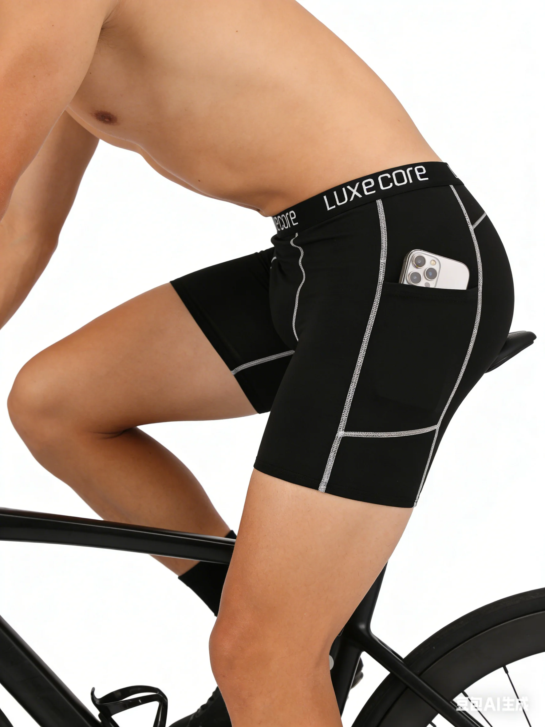 Men Sports Fitness Underpant Sports Tight Fitting Elastic Quick Drying Pocket Pant Basketball Training Outdoor Cycling Short