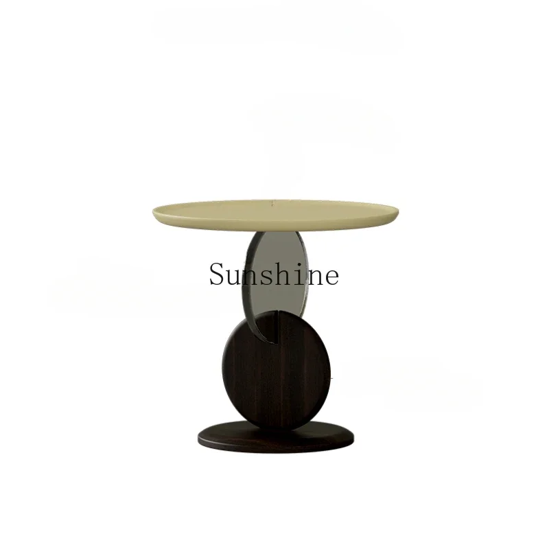 Modern light luxury sofa high-end suspended coffee table minimalist table