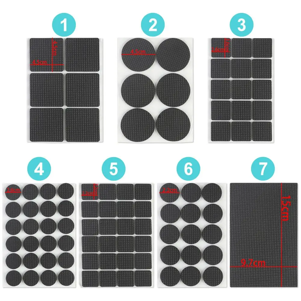 شكل هندسي الأثاث الساق كرسي تركيبات ذاتية اللصق الجدول المضادة للانزلاق حصيرة مكافحة صاخبة الطابق حامي الأثاث الساق منصات #6