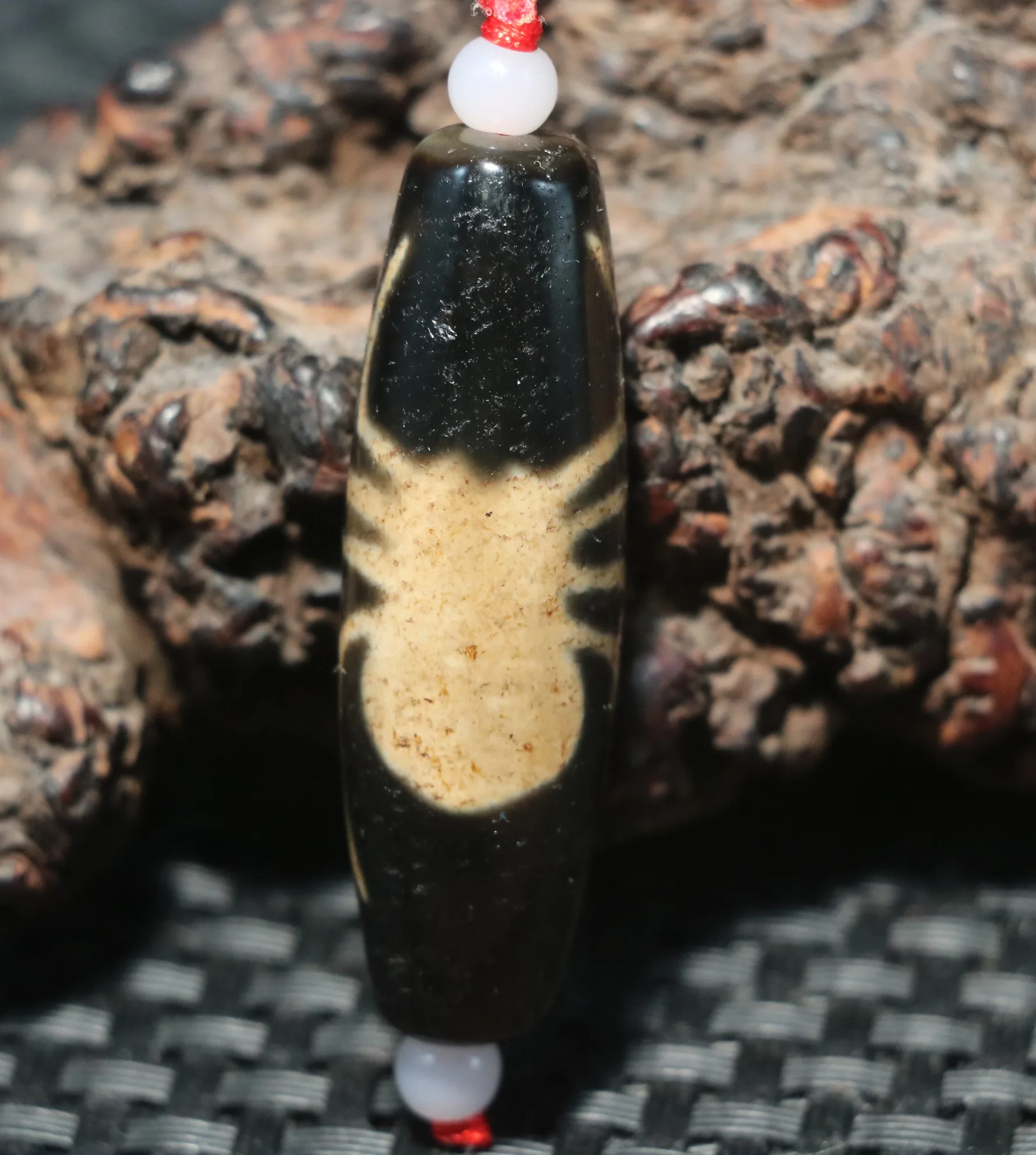 

Magic Energy Tibetan old Agate Poisonous Spider dZi Bead Amulet Pendant Treasure Gemstone Timestown UPD220914A03