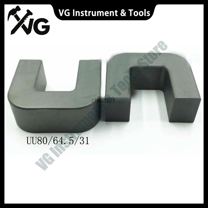 1 Pair UU80 Magnetic Core with U-type Large Arc and UF80 Magnetic Core PC40 Manganese Zinc Ferrite 5100nH/N2