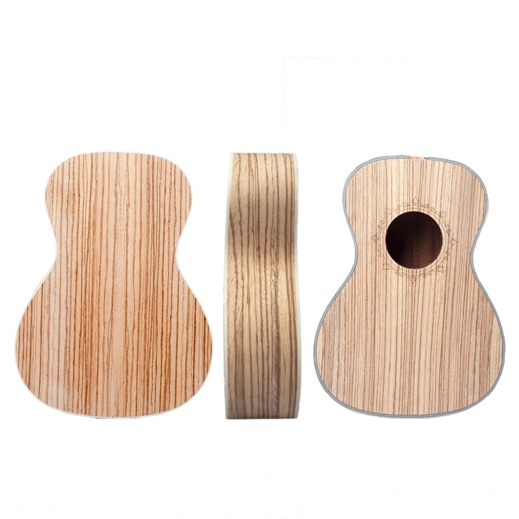 NAOMI DIY Ukulele 23'' Ukelele Hawaii Guitar DIY Kit  Zebrawood Body Mahogany Neck Rosewood Fingerboard Ukulele Parts