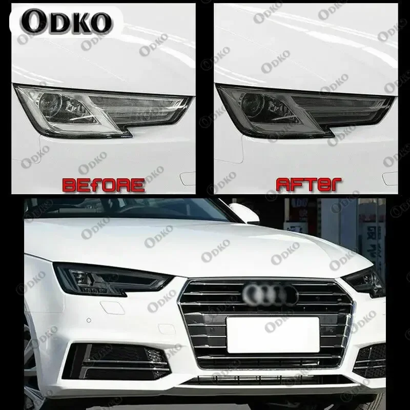 New Car LH+RH Smoke TPU Headlights Protective Precut Film Sticker Cover Trim Fit For Audi Q2 - Image 2