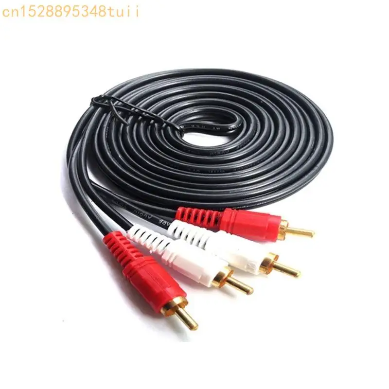 Y4QF Composite Wire Cord 2RCA Male to 2RCA Male Cable 2RCA Male Cord for TV Speaker Home Theater Amplifier