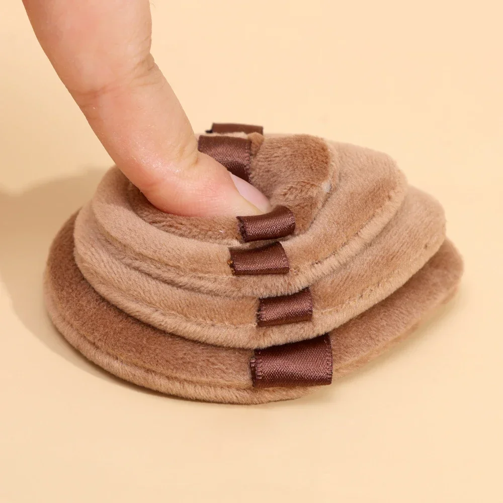 XS/S/M/L Samt Kosmetische Puderquaste Super Weich Braun Trocken Nass Verwenden Mini Finger Puffs Professionelle schönheit Make-Up Zubehör Werkzeuge