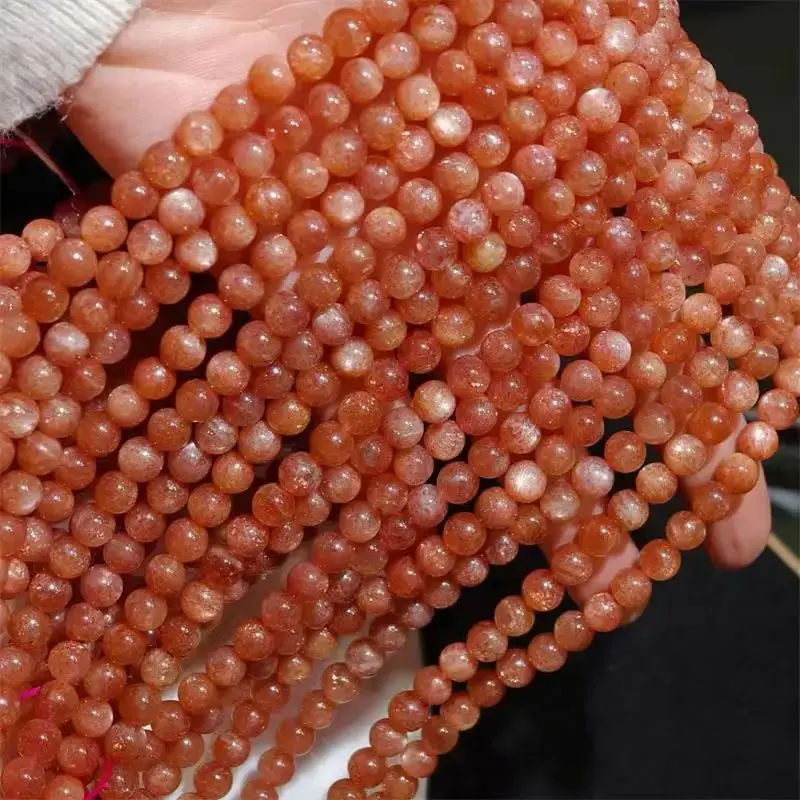 6MM Natural Gold Sunstone Triple Circle Bracelet Crystal Yoga Reiki Healing Stretch Bangles Female Holiday Gift 1PCS