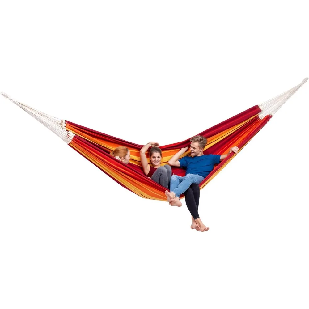 

4 Person Brazilian Hammock with Reusable Cloth Bag. Indoor or Outdoor Hammock Swing Perfect for Family Relaxation On The Patio