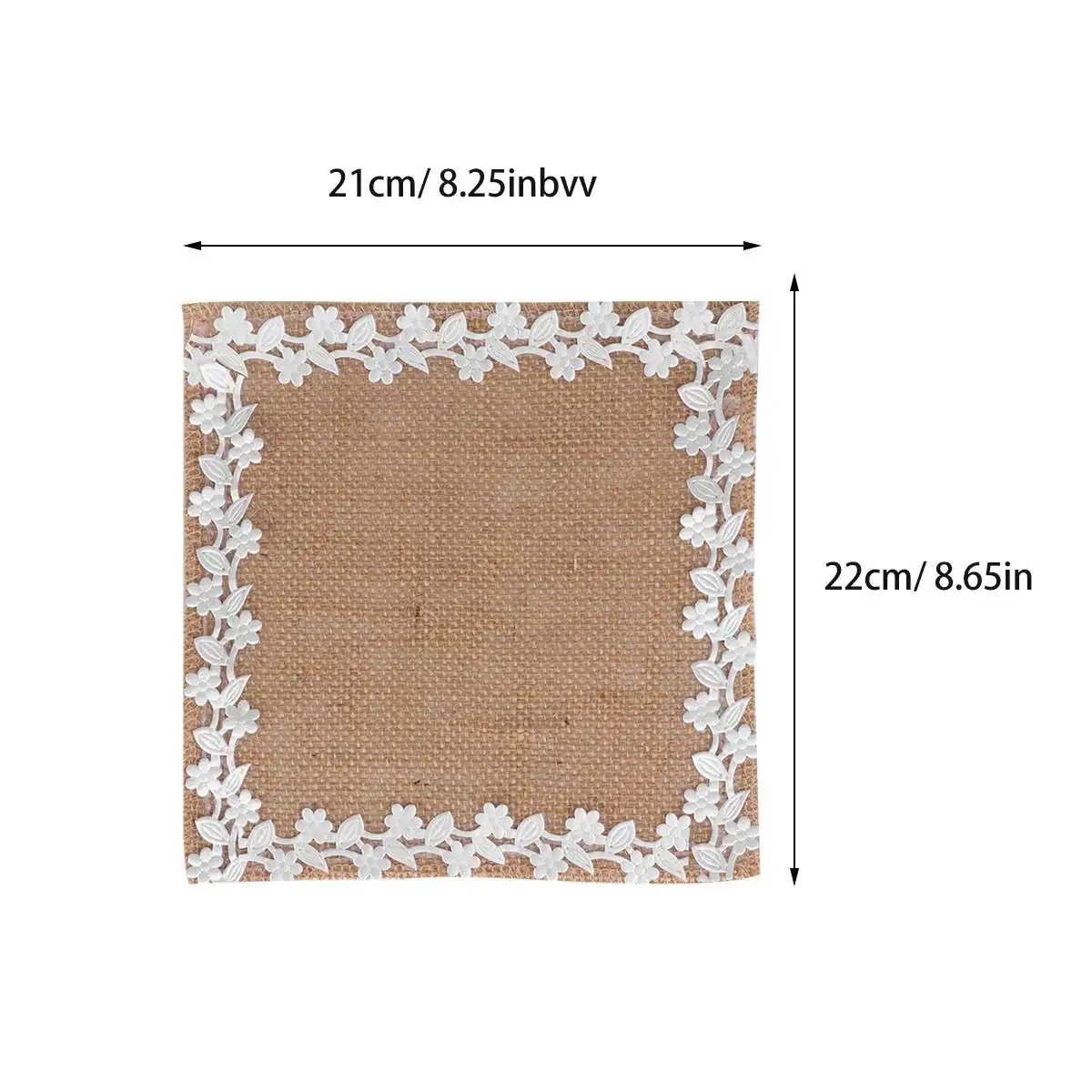 

2Pcs Lace-Edge Placemat American-Style Cuisine Mat Beige Classic Butterfly Flower -Friendly for Restaurant Wedding