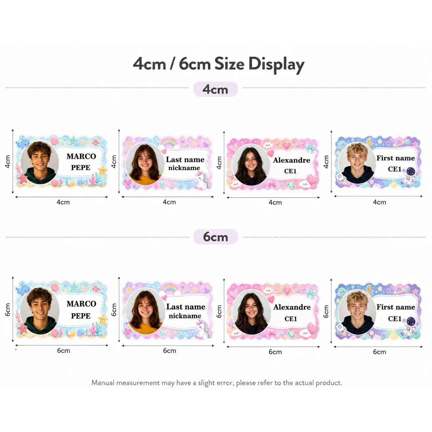 Customized Name Tags for the Back-To-School Season, Personalized and Customizable Name and Class Stickers, Waterproof Label Stickers