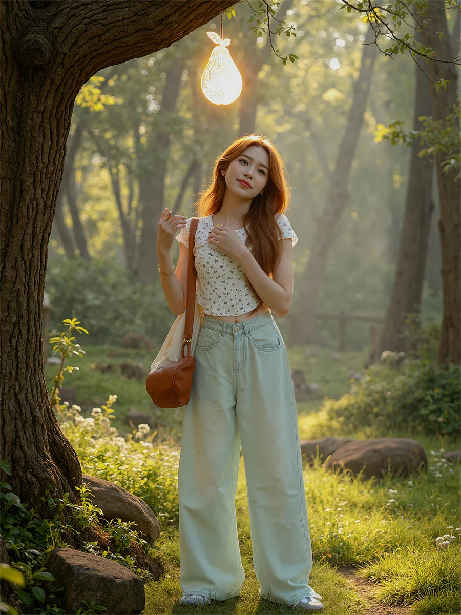 

Джинсы с широкими штанинами в пол, потертые джинсы, женские хлопковые брюки, расклешенный низ, модная корейская эстетика, джинсовая ткань с краями и бисером, осень-осень