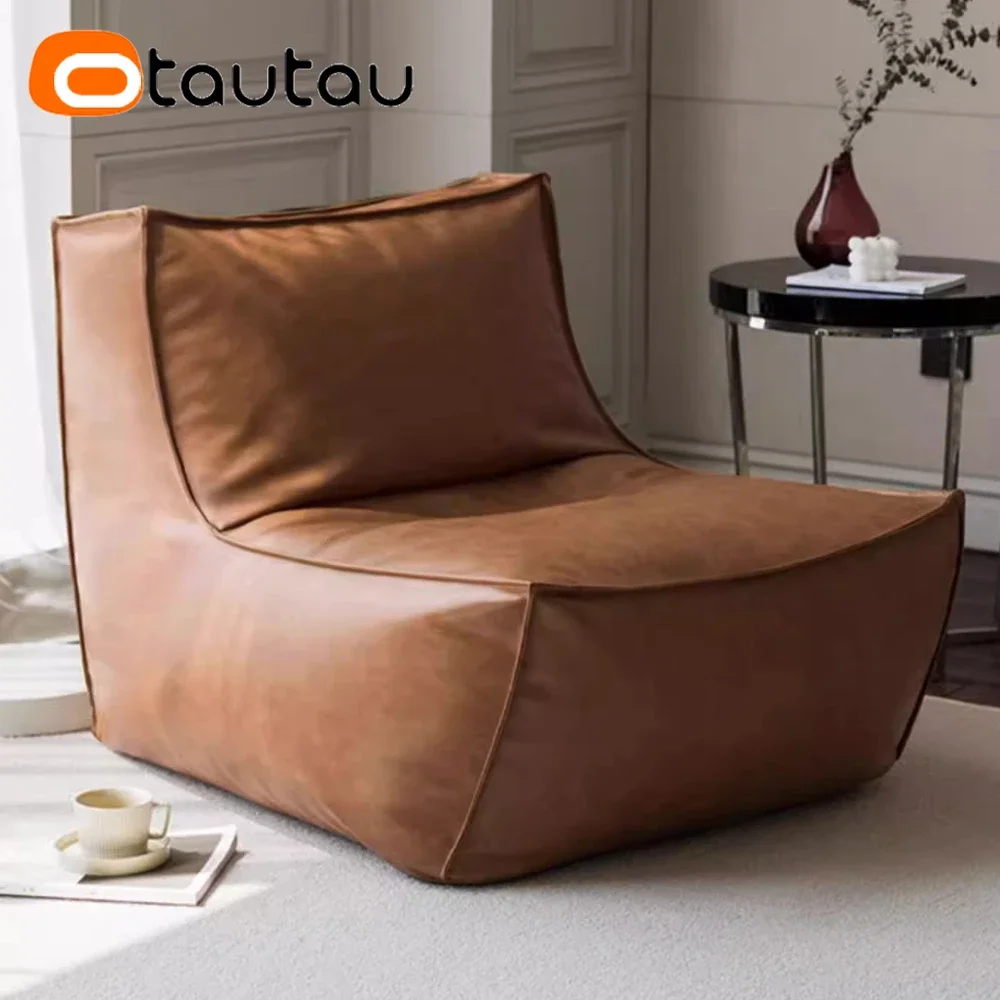 

OTAUTAU Faux Leather Bean Bag Cover SF418【No Filler Inside! You Need To Buy Filler By Yourself !】